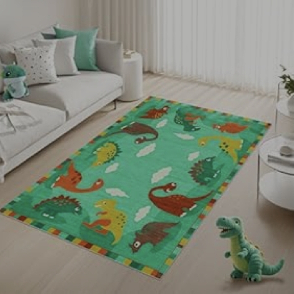 Dinosaur Area Rug Kids Baby Toddler Nursery Preschool Day Care Classroom 2 X 3